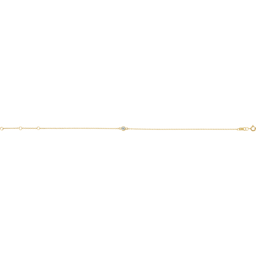 Élise Rouge 14K Yellow Gold Natural Diamond Bezel Bracelet