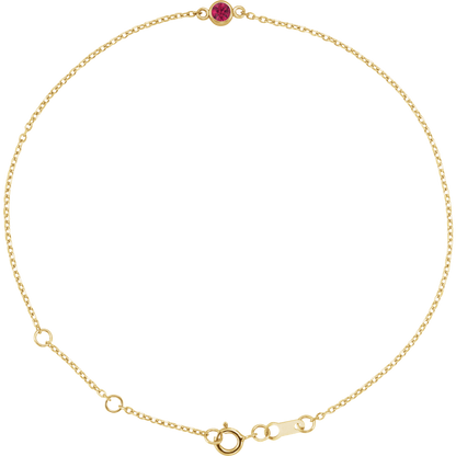 Élise Rouge 14K Yellow Gold Natural Ruby Bezel Bracelet