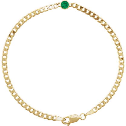 Noéline Pavé 14K Yellow Gold Natural Emerald Link Bracelet