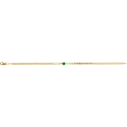Noéline Pavé 14K Yellow Gold Natural Emerald Link Bracelet