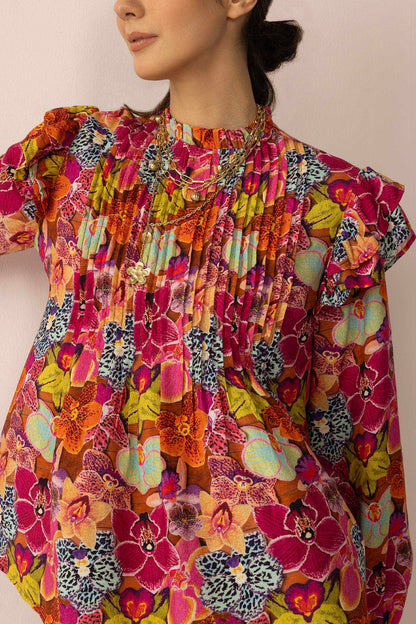 Chromaflora Highneck Top in Jungle Bloom
