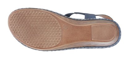 Beck Navy Wedge Sandals