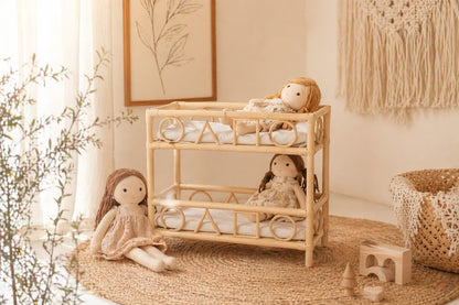 The Solstice Heirloom Rattan Doll Bunk Bed