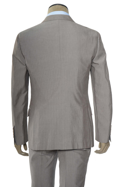 Brunello Cucinelli Double-Breasted Jumbo Pinstripe Cotton Suit