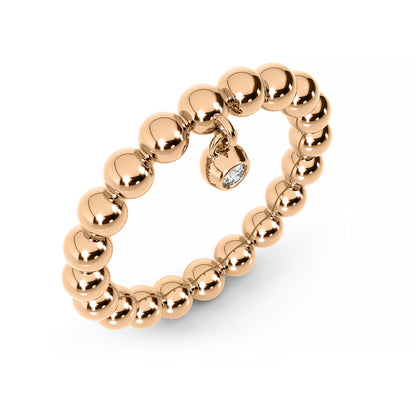 Floating 14K Diamond Ball Ring