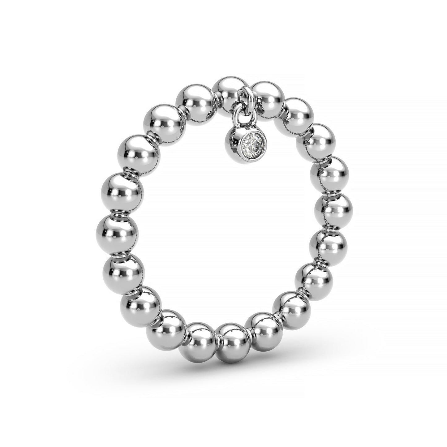 Floating 14K Diamond Ball Ring