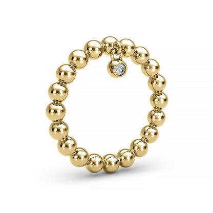 Floating 14K Diamond Ball Ring