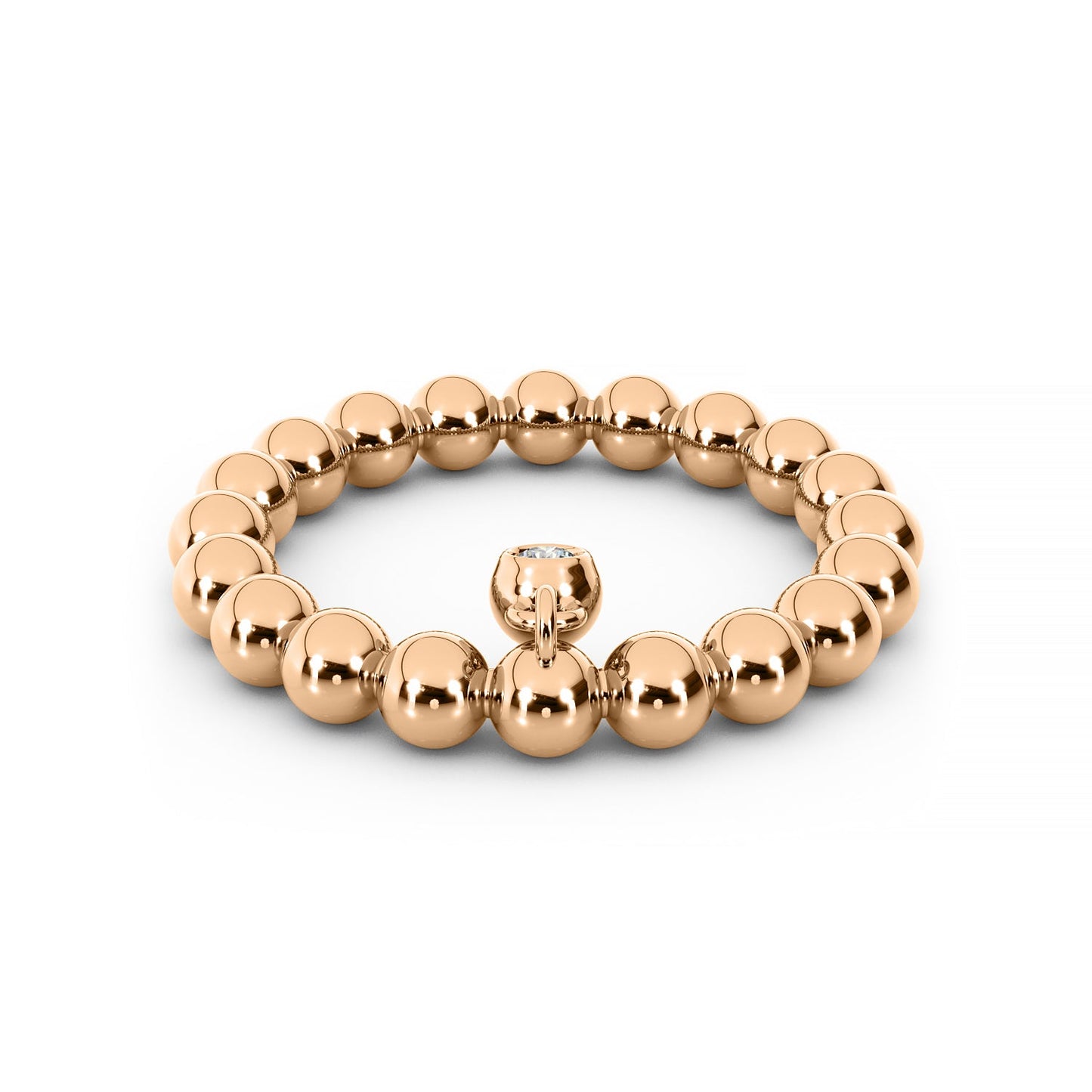 Floating 14K Diamond Ball Ring