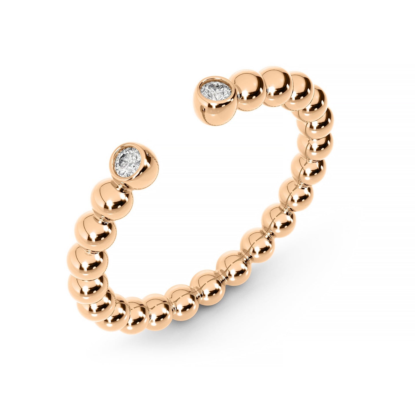 Double 14K Bezel Ball Ring