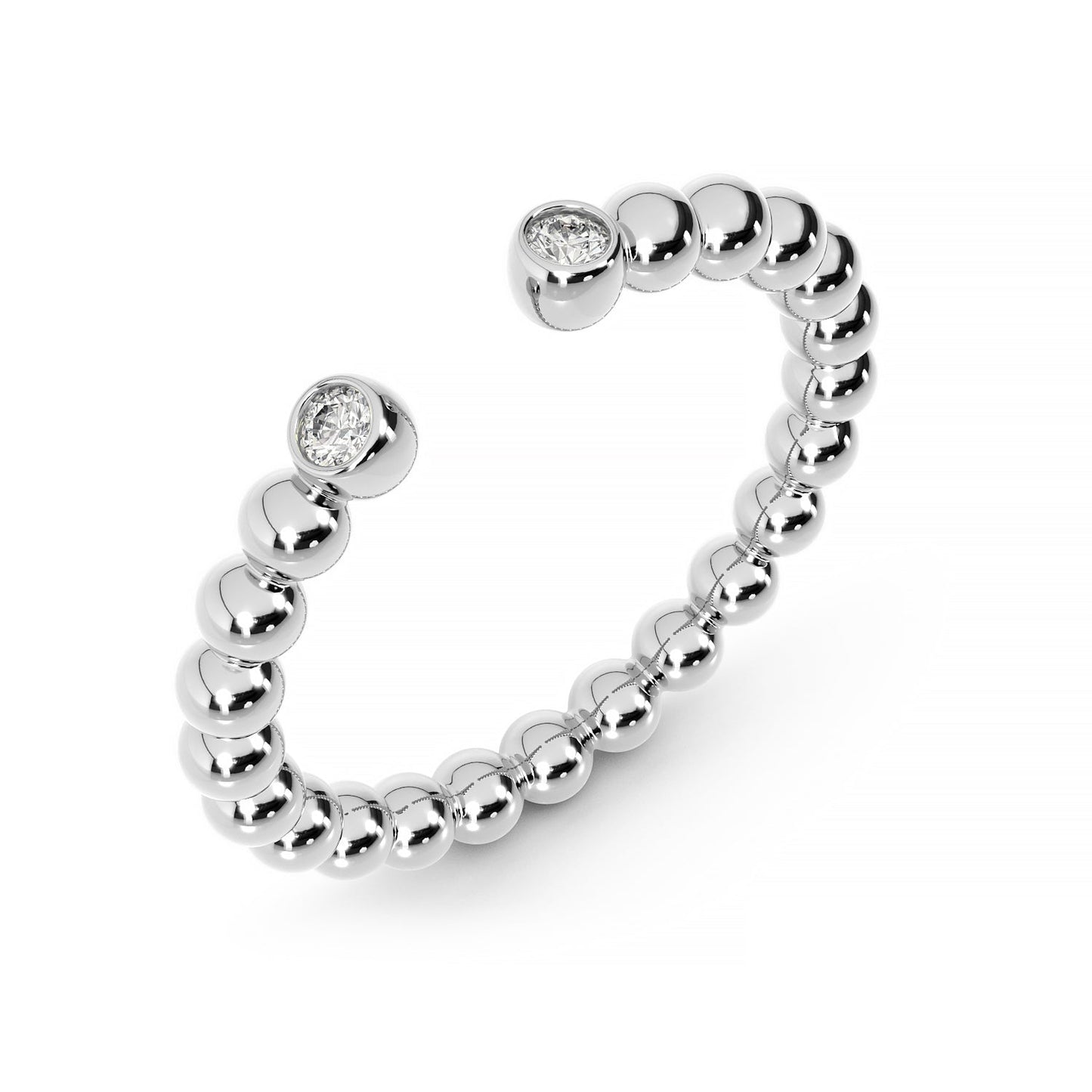 Double 14K Bezel Ball Ring