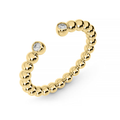 Double 14K Bezel Ball Ring