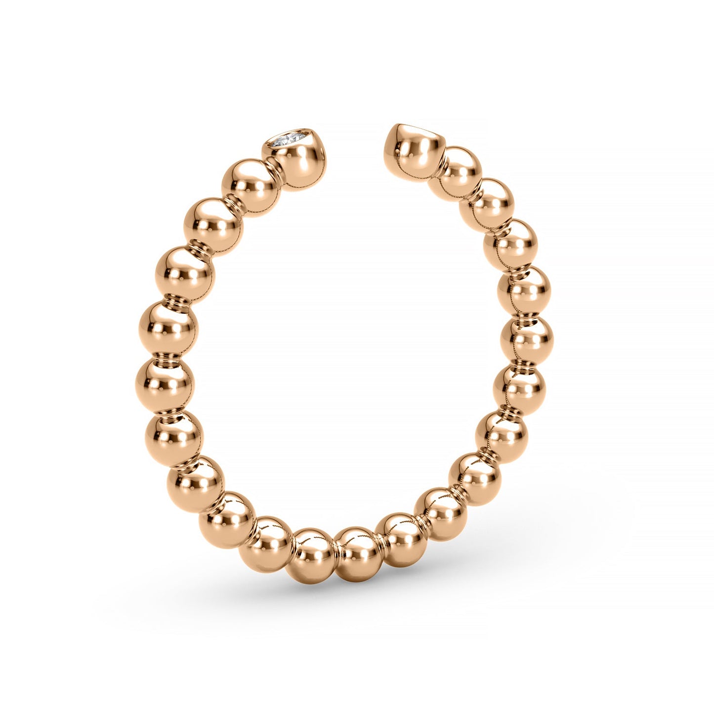 Double 14K Bezel Ball Ring