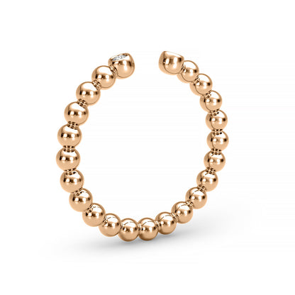 Double 14K Bezel Ball Ring