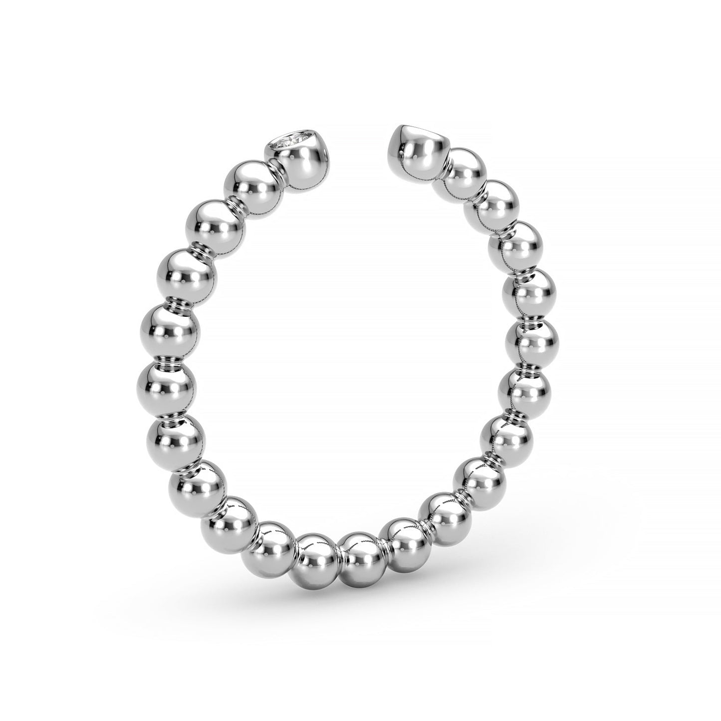 Double 14K Bezel Ball Ring