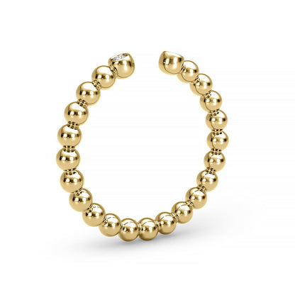 Double 14K Bezel Ball Ring