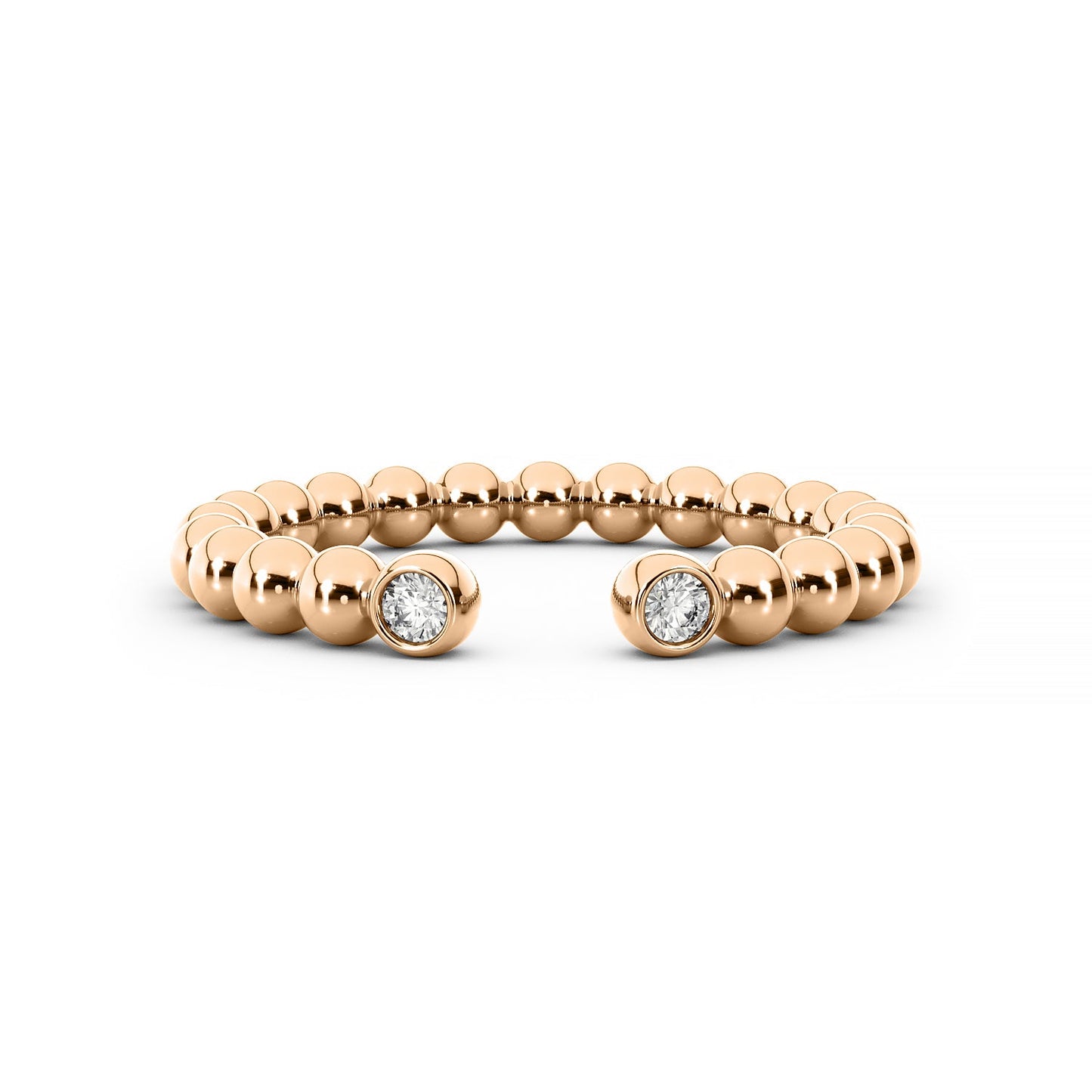 Double 14K Bezel Ball Ring