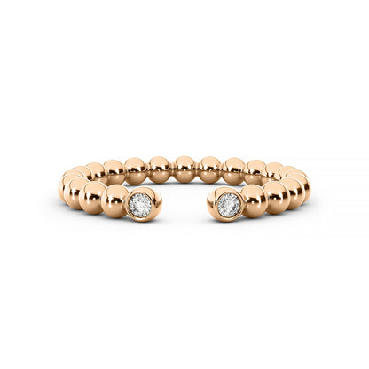 Double 14K Bezel Ball Ring