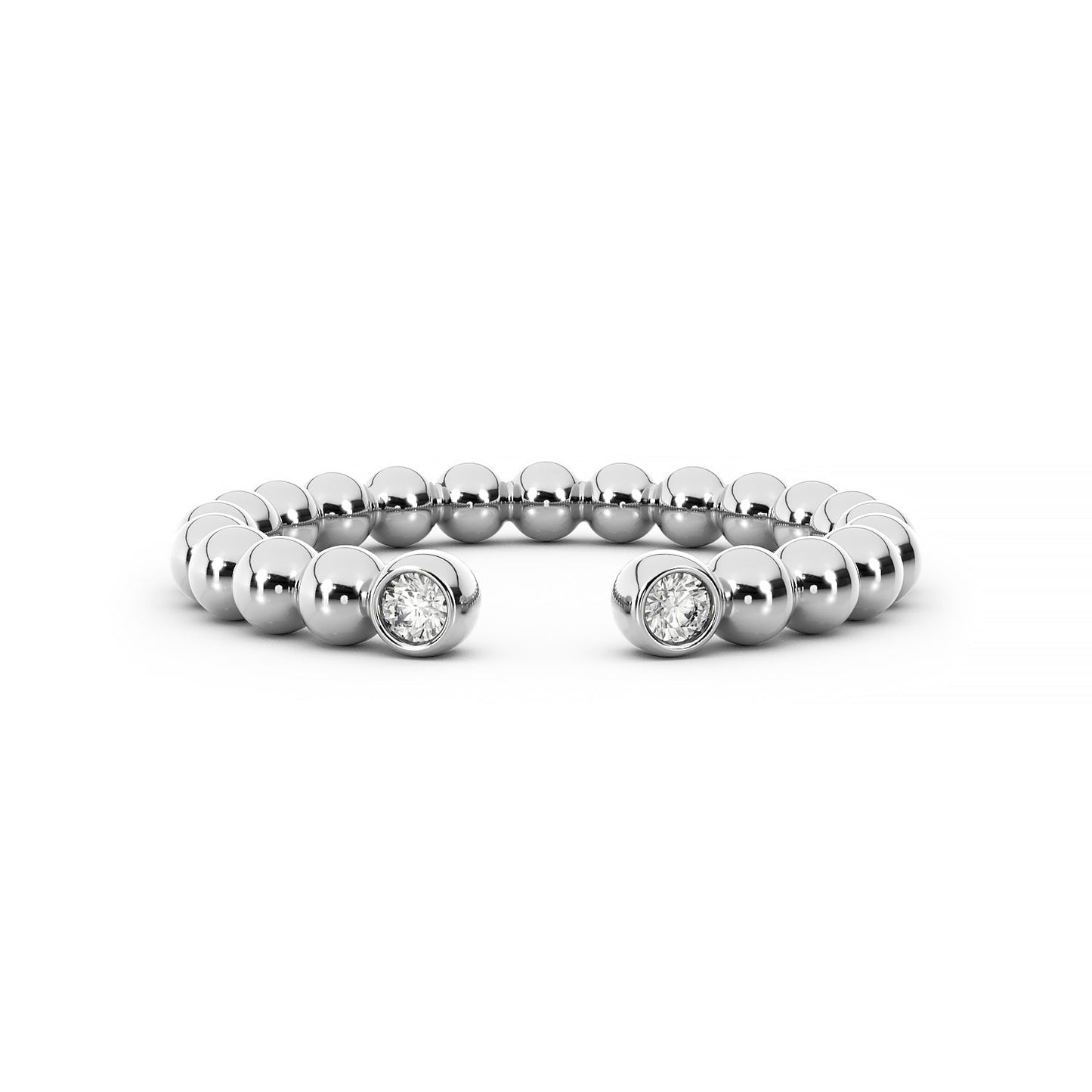 Double 14K Bezel Ball Ring