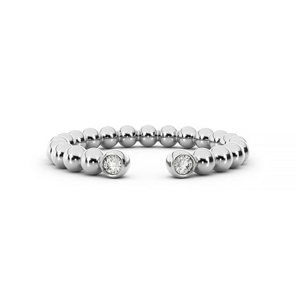 Double 14K Bezel Ball Ring