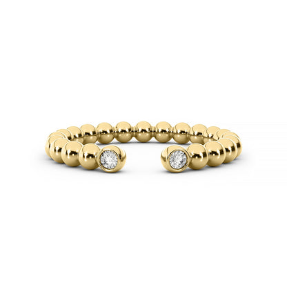 Double 14K Bezel Ball Ring