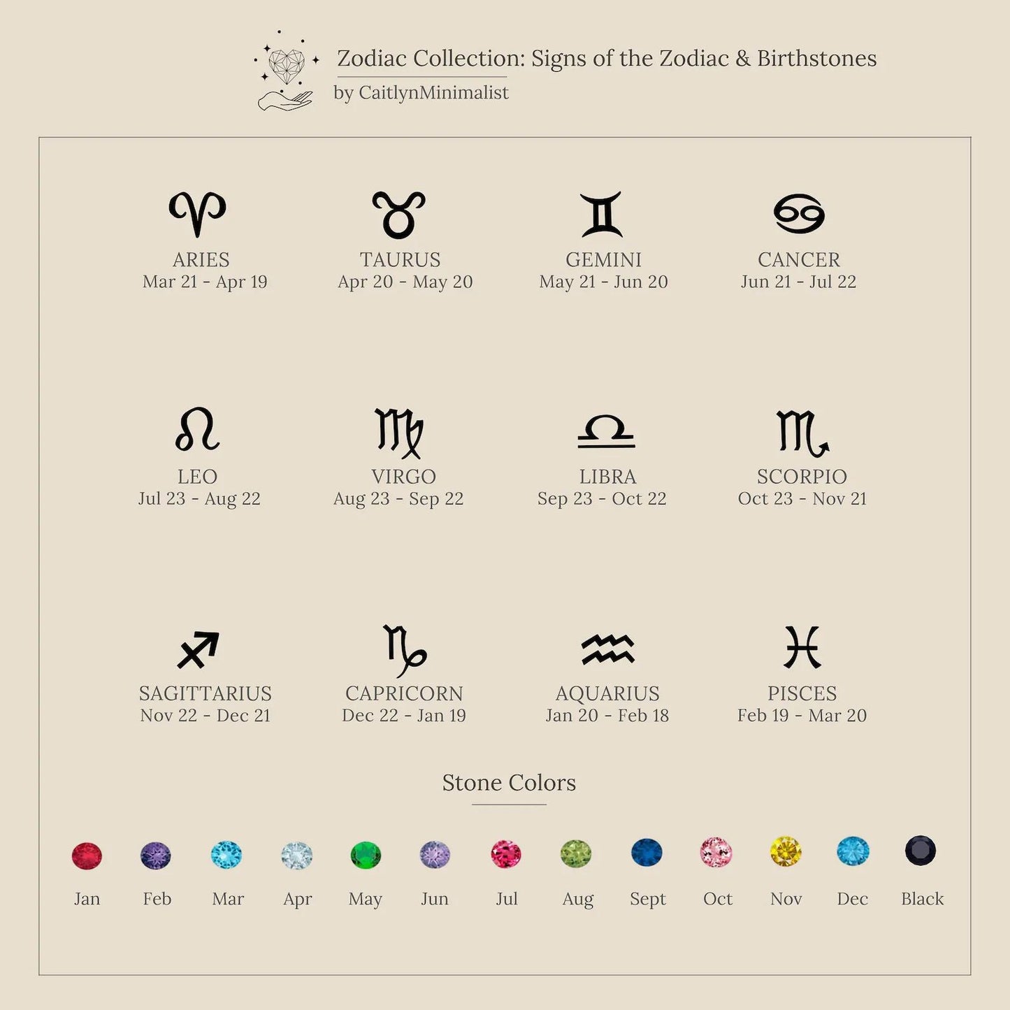 Lumière Birthstone Necklace Month & Zodiac Collection