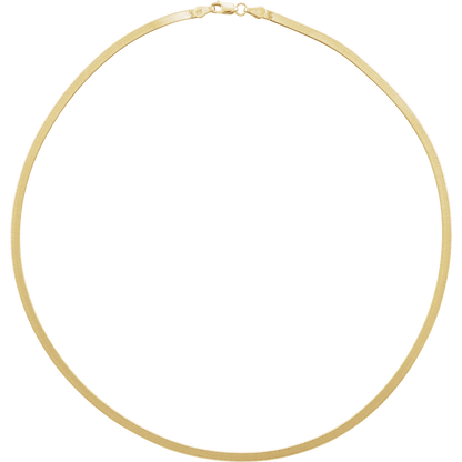 Lame d’Or Collier 2.8mm Flexible Herringbone Necklace 14K Yellow Gold
