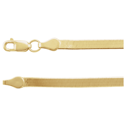 Lame d’Or  2.8mm Flexible Herringbone Bracelet  14K Yellow Gold