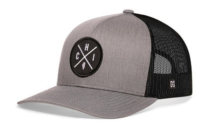 Chicago Trucker Hat  |  Gray-Black CHI X Snapback