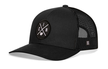 Cincinnati Trucker Hat  |  Black CIN X Snapback