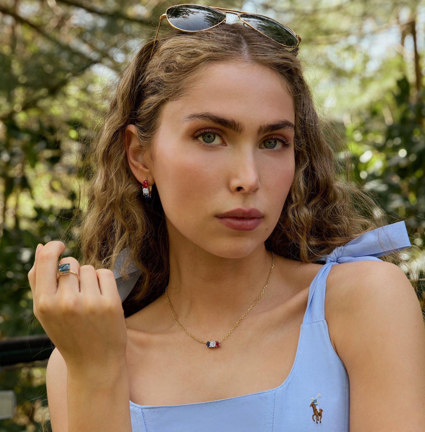 America250™ Signature Gemstone Hoop Earrings