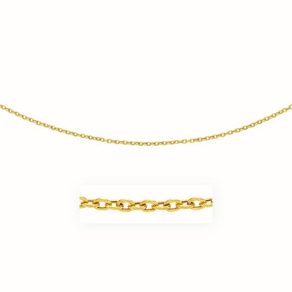 14k Yellow Gold Pendant Chain with Textured Links (3.3 mm)