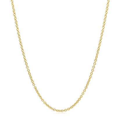 14k Yellow Gold Round Cable Link Chain (1.5 mm)