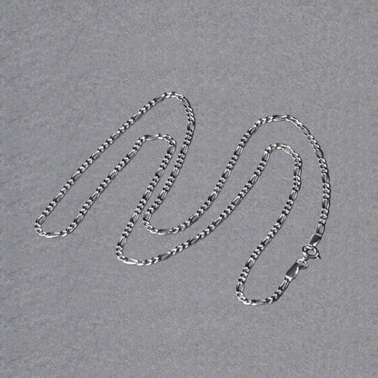 14k White Gold Solid Figaro Chain 1.9mm