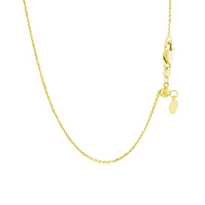 14k Yellow Gold Adjustable Cable Chain (1.10 mm)