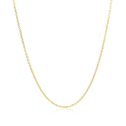 10k Yellow Gold Diamond Cut Cable Link Chain 1.1mm