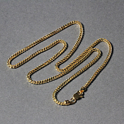 2.2mm 14k Yellow Solid Gold Diamond Cut Round Franco Chain