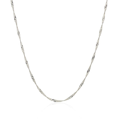 14k White Gold Singapore Chain (1.30 mm)