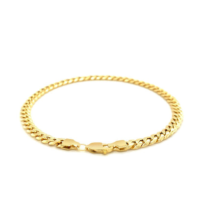 4.5mm 10k Yellow Gold Miami Cuban Semi Solid Bracelet