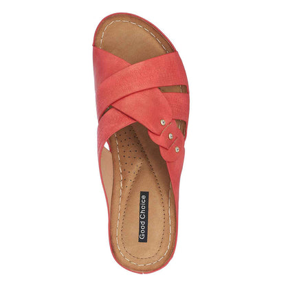 Dorty Red Wedge Sandals