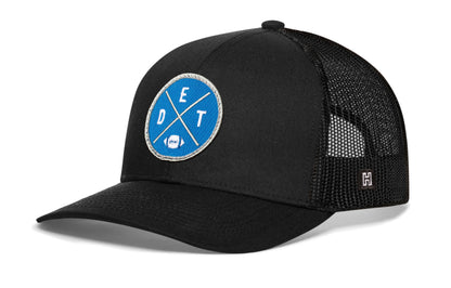 Detroit Trucker Hat  |  Black DET X Football Snapback