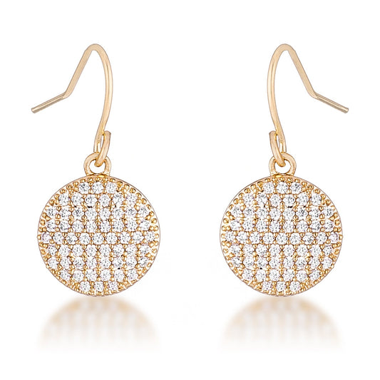 .6 Ct Elegant CZ Plated Disk Earrings