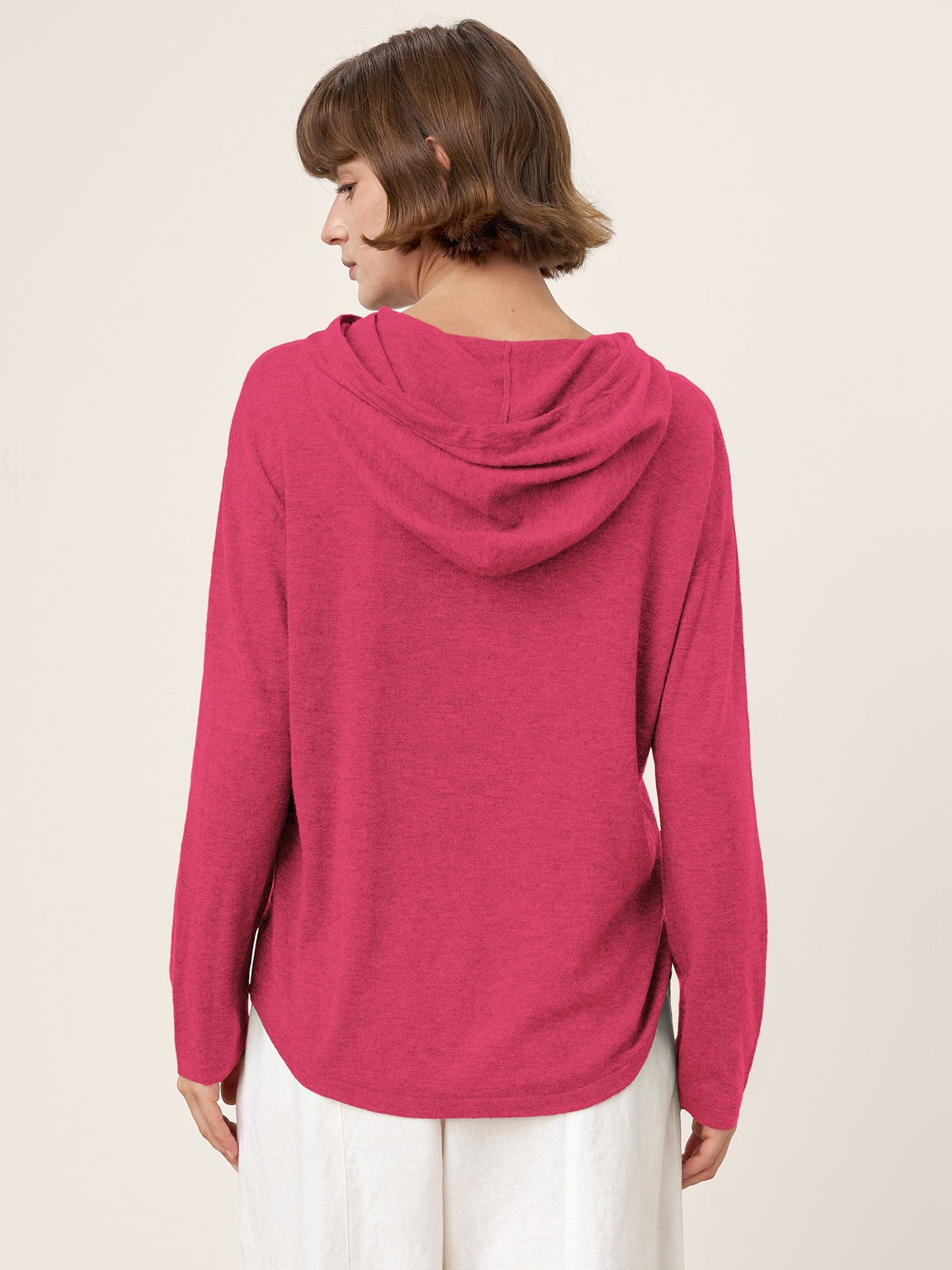 100% Extra-Fine Merino Wool Knit Hooded Sweatshirt SIA