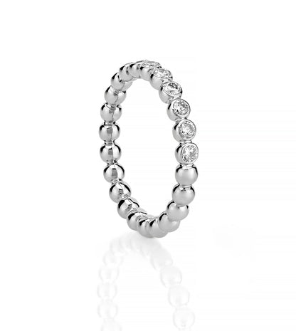 Halfway 14K Diamond Ball Ring