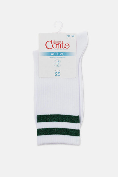 Conte Cotton Long Socks Active 157 - Lurex Stripes