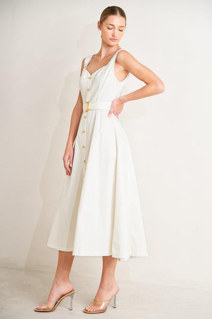 BELLA PORTOFINO WOVEN MIDI DRESS