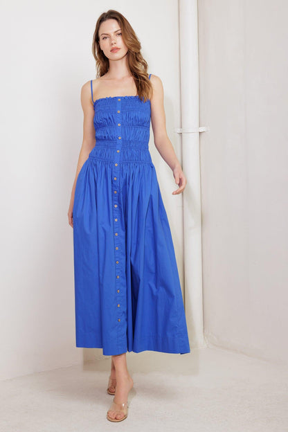 MOONLIGHT ON MY WOVEN MIDI DRESS