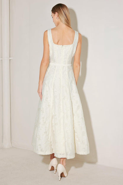 [PREORDER] LOVE IN SLOW MOTION WOVEN JACQUARD MIDI DRESS