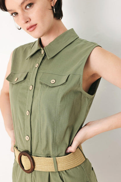 CUTIE EXPLORER WOVEN ROMPER