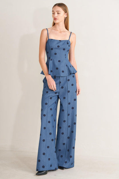 [PREORDER] MIDNIGHT POLKA WOVEN PANTS