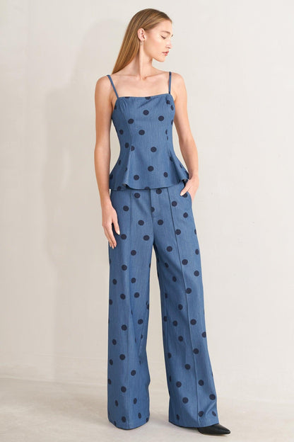 [PREORDER] MIDNIGHT POLKA WOVEN PANTS